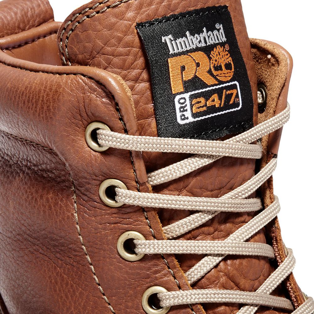 Timberland Pro Μποτακια Ανδρικα Καφε - 6\" Soft Toe Wedge - Greece 2651978-BS